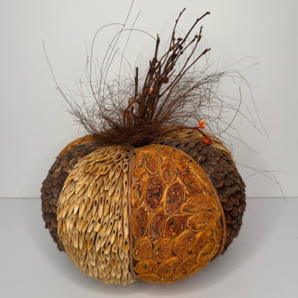 Set of 2 Decorative Pumpkins for Fall & Thanksgiving Tabletop Centerpiece Decor - Picture 11 of 16